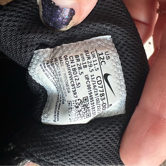 Nike Kids Black and Pink High-Top Sneakers - Picture 7 of 9